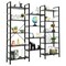 Costway Triple Wide 5-tier Bookcase Large Bookshelf Display Storage Shelf Vintage Black
